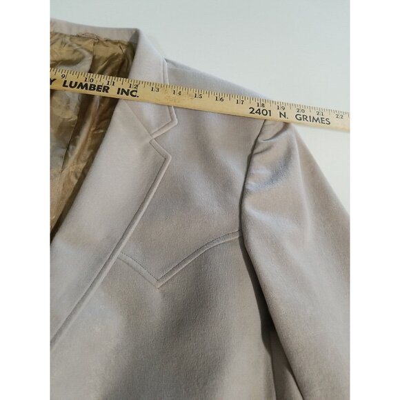 Circle S Dallas Texas Mens Blazer Sport Coat 46R Gray Micro Suede Two Button - Picture 5 of 12